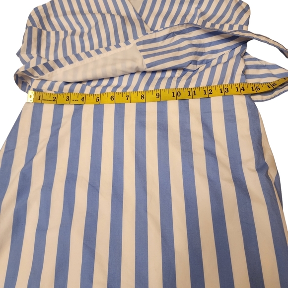 Ann Taylor Poplin Stripe Wrap Chest Dress Size 2 - Picture 8 of 10